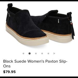 TOMS • Black Suede Paxton Slip-ons